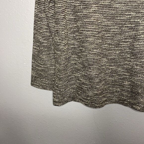 Loft Boho Black and White Long Sleeved Crew Neck Tunic Top Size Medium - Picture 6 of 12